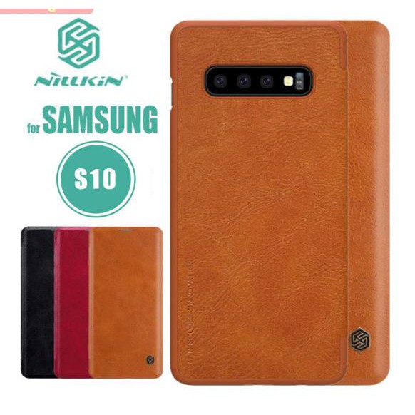 Bao da Cao cấp Nillkin QIN cho Samsung Galaxy S10