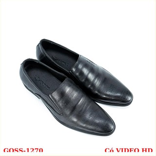 [Mã MASK2630K giảm 15% tối đa 30K đơn từ 99K] Giày Tây Nam Không Dây Màu Đen Vằn 1271 HL