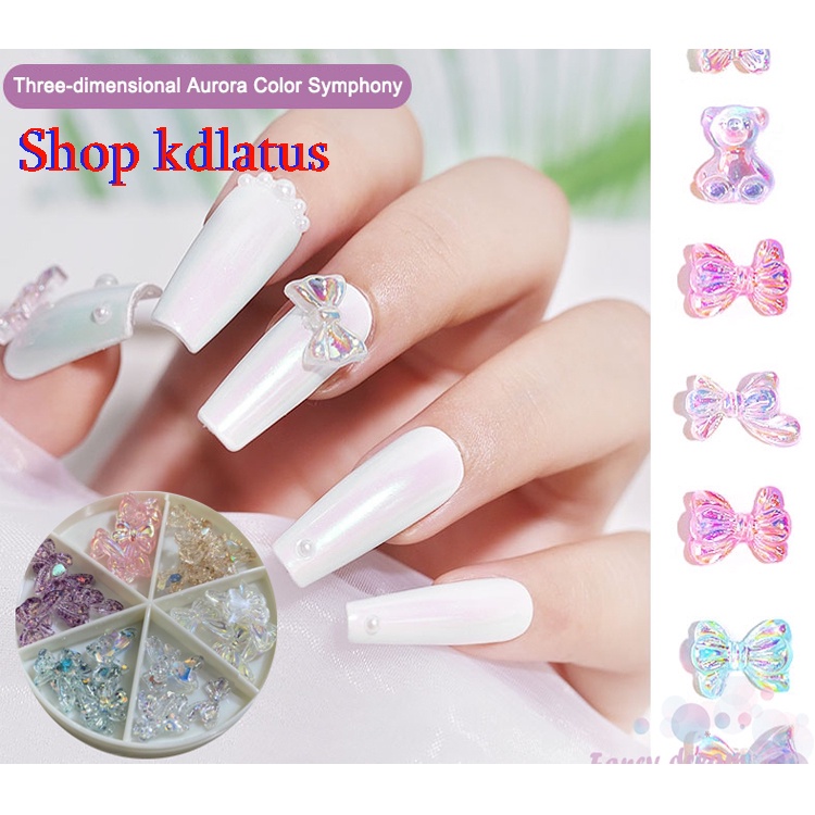 Khay nơ gấu (bột) trang trí chăm sóc móng làm nail