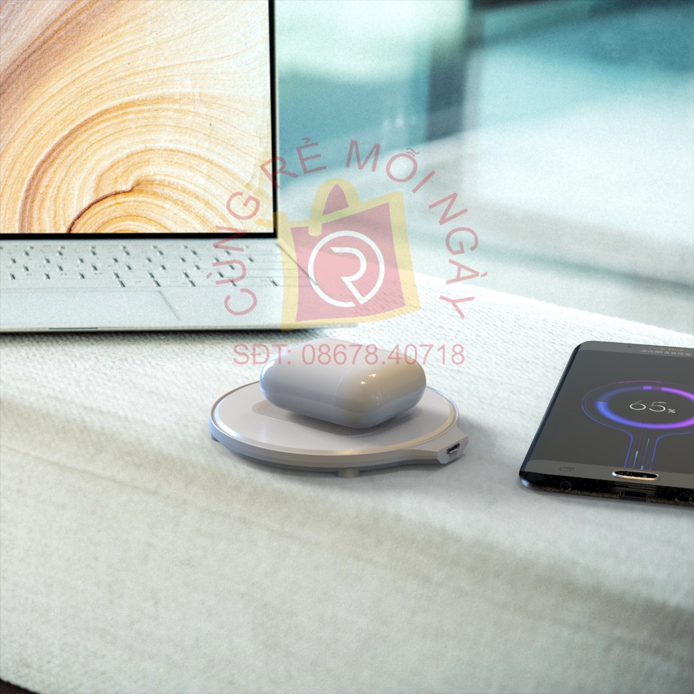 Đế sạc nhanh không dây chuyên dùng cho AirPob, Wireless Quick Charge, chuẩn Qi