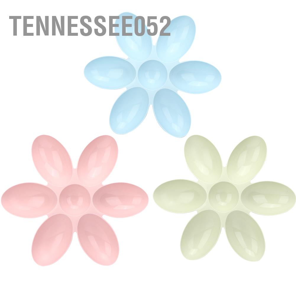 Khay đựng thức ăn 6 ngăn chia đều cho chó cưng/ mèo cưng kiểu hoa bằng PP