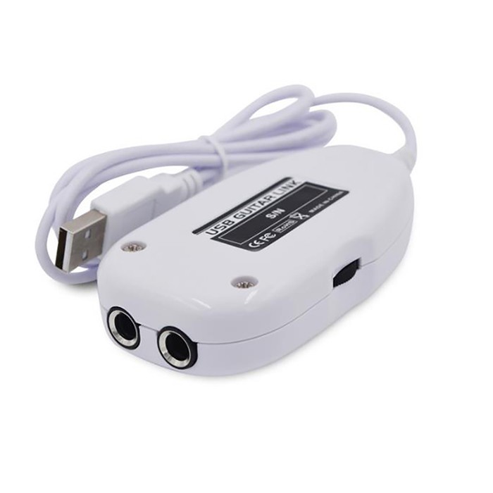 new pattern AY07 USB Guitar Interface Link Cable Adapter Audio Connector For PC Mac Computer Recording