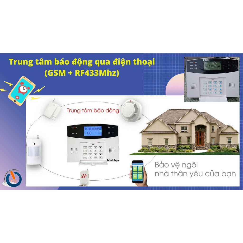 Bộ Báo Động Trung Tâm Chống Trộm Không Dây  Qua Sim GSM Điện Thoại