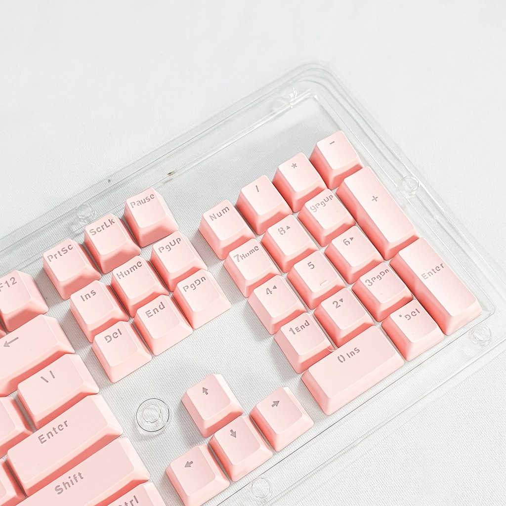 Bộ Keycap 104 phím xuyên led ABS màu hồng của phím cơ E-Dra EK3104 Dream Pink