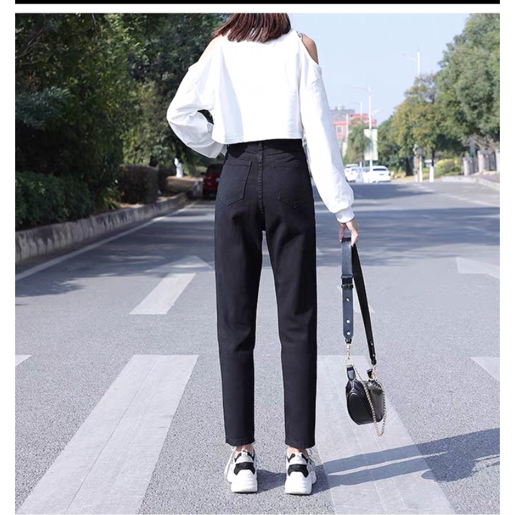 Quần jean baggy nữ cạp cao MaiAnh.88 quần bò baggy nữ rách gối phong cách Street style | BigBuy360 - bigbuy360.vn
