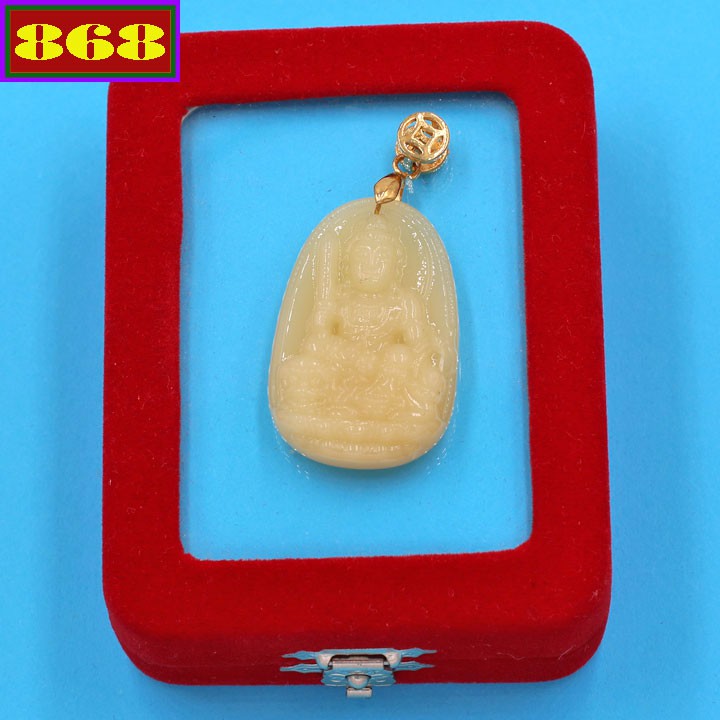 Mặt dây chuyền Phật Văn Thù Bồ Tát vàng 3.6cm - Phật bản mệnh tuổi Mão - Mặt size nhỏ - Tặng kèm móc inox