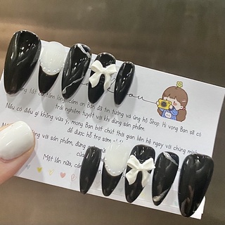Nailbox thiết kế đen gắn nơ