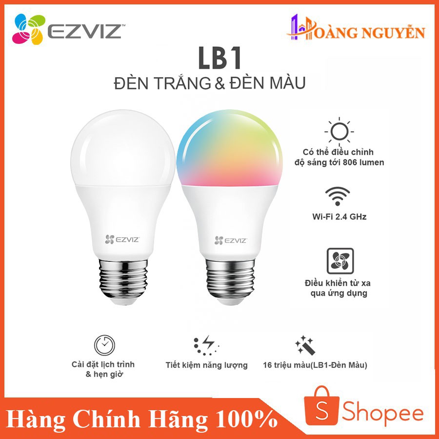 [BÓNG ĐÈN THÔNG MINH] Bóng Đèn Led Wifi EZVIZ - Điều Khiển Bằng Giọng Nói, Điện Thoại,  Chuyển Đổi Nhiệt Độ Màu Sắc