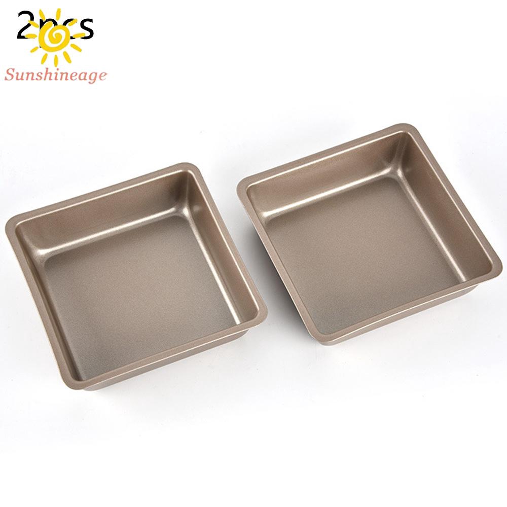 Bộ 2 Khuôn Làm Bánh Hình Vuông 4inch Chống Dính