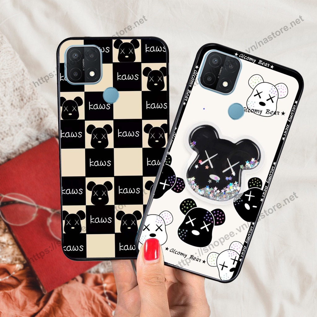 Ốp lưng Oppo A15 / A15s trái tim họa tiết caro, mikey họa tiết beabrick kaws cute
