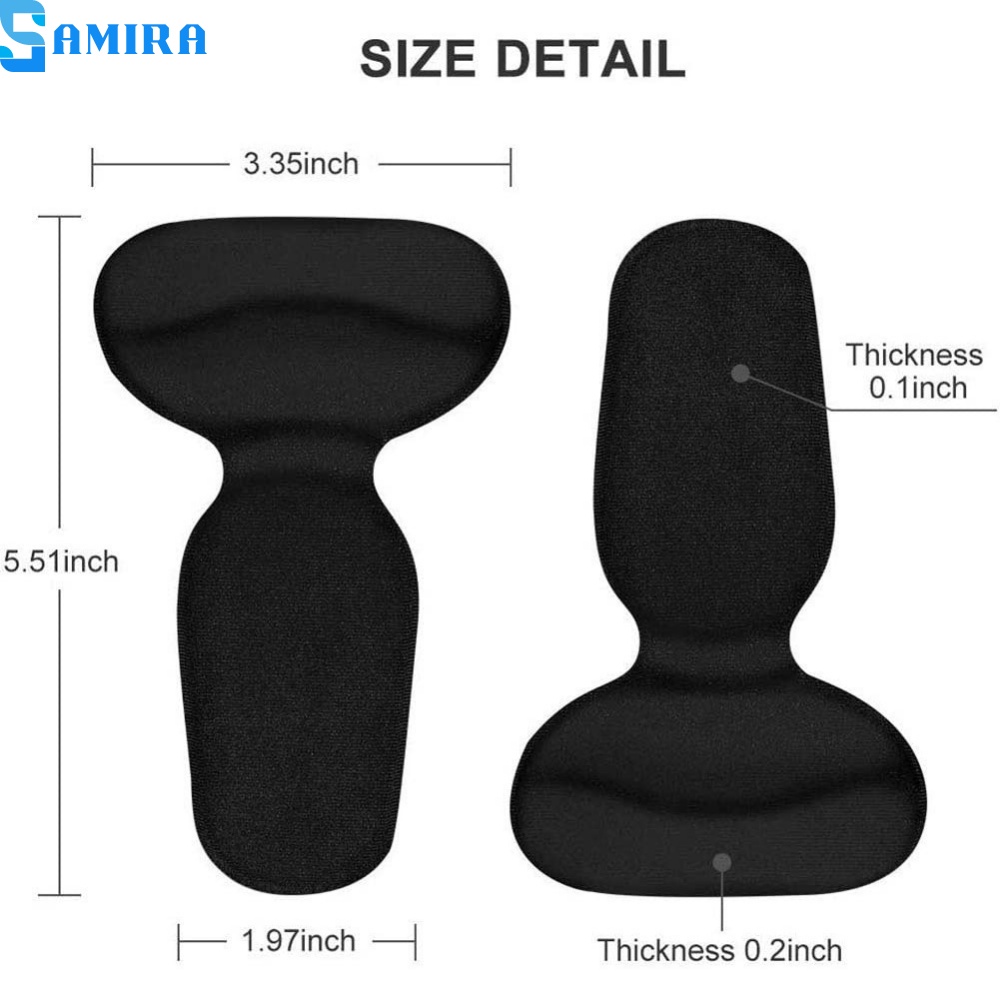 2 Miếng lót giày bảo vệ gót chân chống trượt chống rộng thốn gót tiện lợi có keo dán cố định SA18