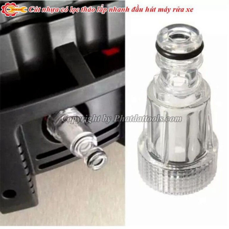 cút nối máy rửa xe,Cút nhựa lọc nối nhanh đầu hút nước máy xịt rửa xe