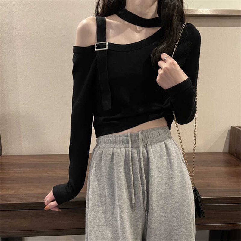 Áo thun IELGY tay dài thiết kế thanh lịch nhiều màu tùy chọn cho nữ