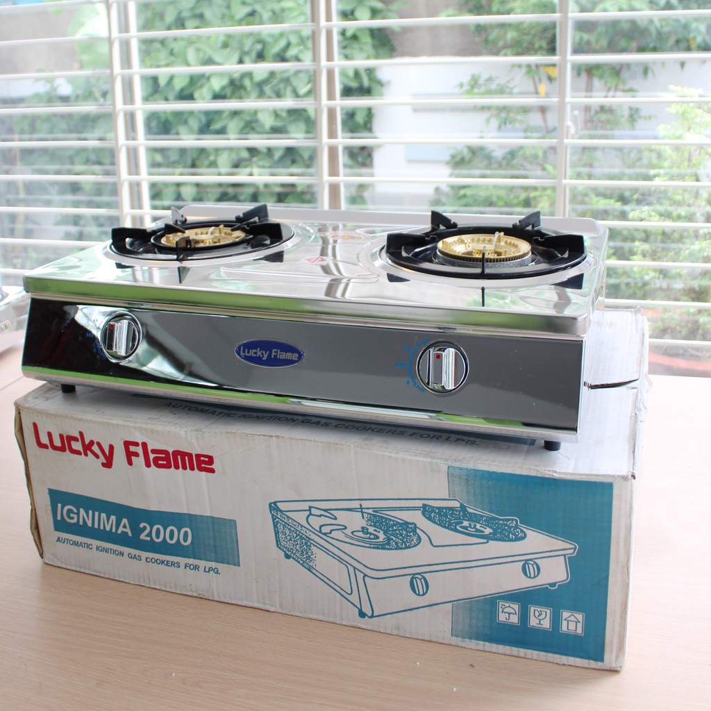 Bếp Gas 02 Đầu Đốt SIÊU BỀN LUCKY FLAME-HQ-712S-MADE IN THAILAND, CHÍNH HÃNG BH 36 THÁNG