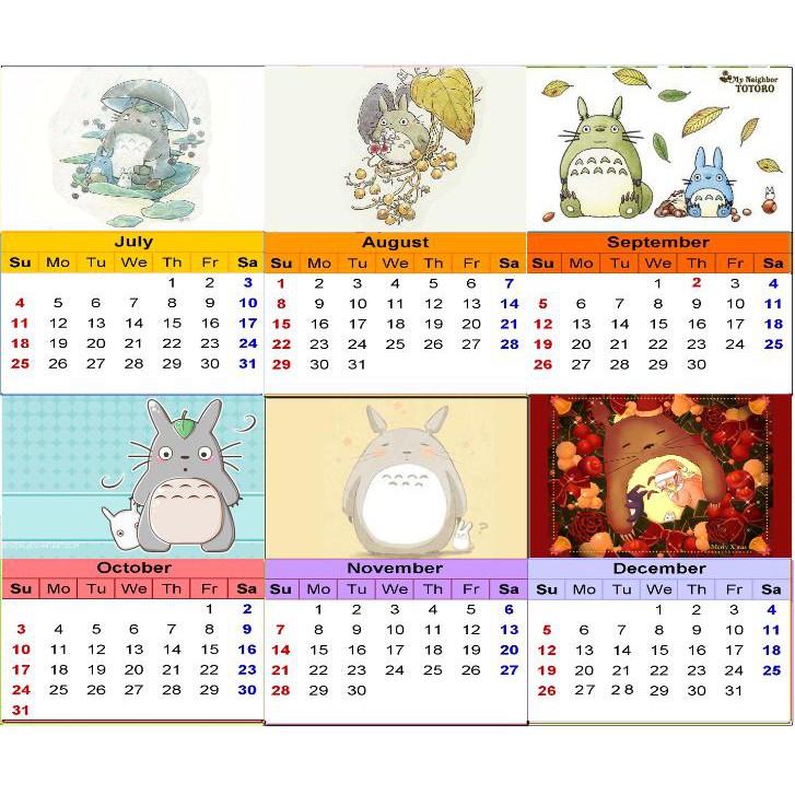 Lịch totoro để bàn mini 2022 LMI9 12x9 cm