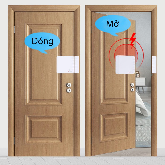 Càm Biến Báo Động Má Từ Mở Cửa Wifi Tuya Có Loa 85Db WD06