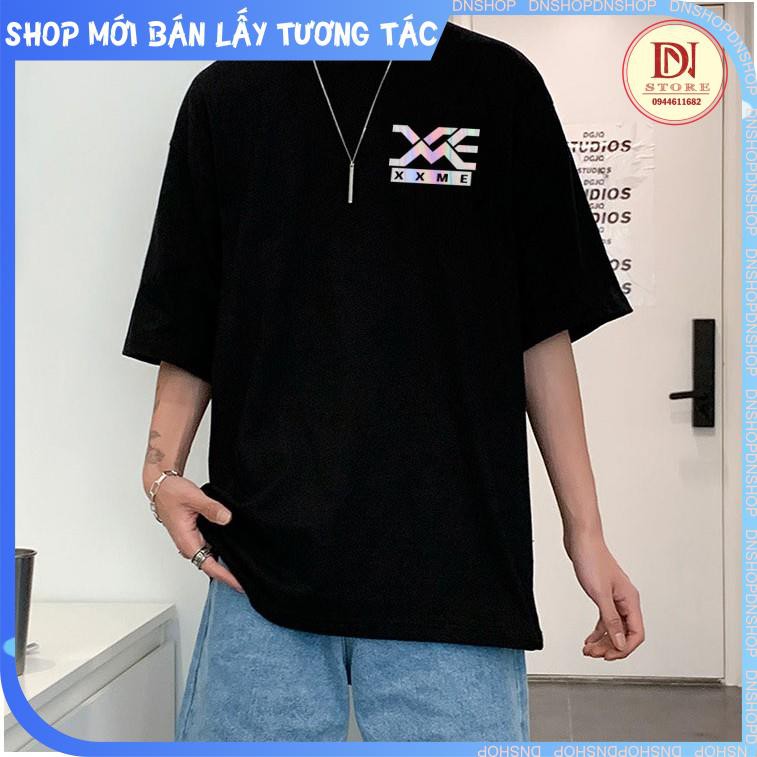 Áo thun phản quang 7 màu XX ME, tay lỡ phông nam nữ from rộng unisex ,basic chất cotton