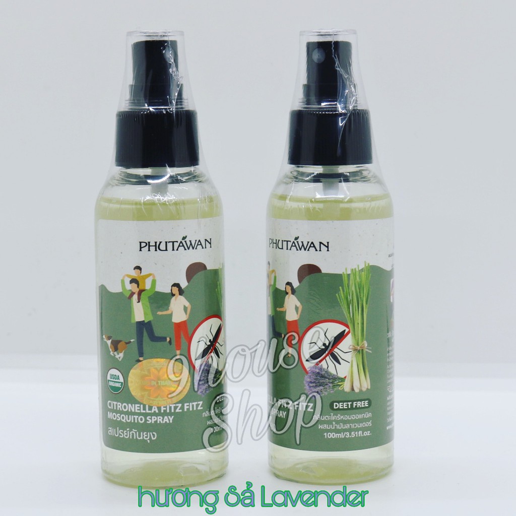 Xịt chống muỗi Citronella Phutawan Thái Lan 100ml - An toàn cho bé &amp; phụ nữ có thai