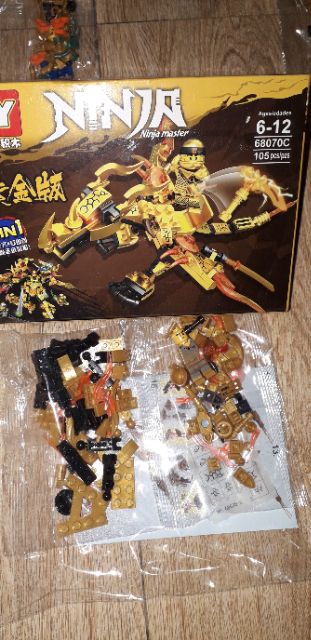 Lắp ráp 1 hộp LegoNinja Rồng Vàng 68070 có trên 90 chi tiết bằng nhựa ABS