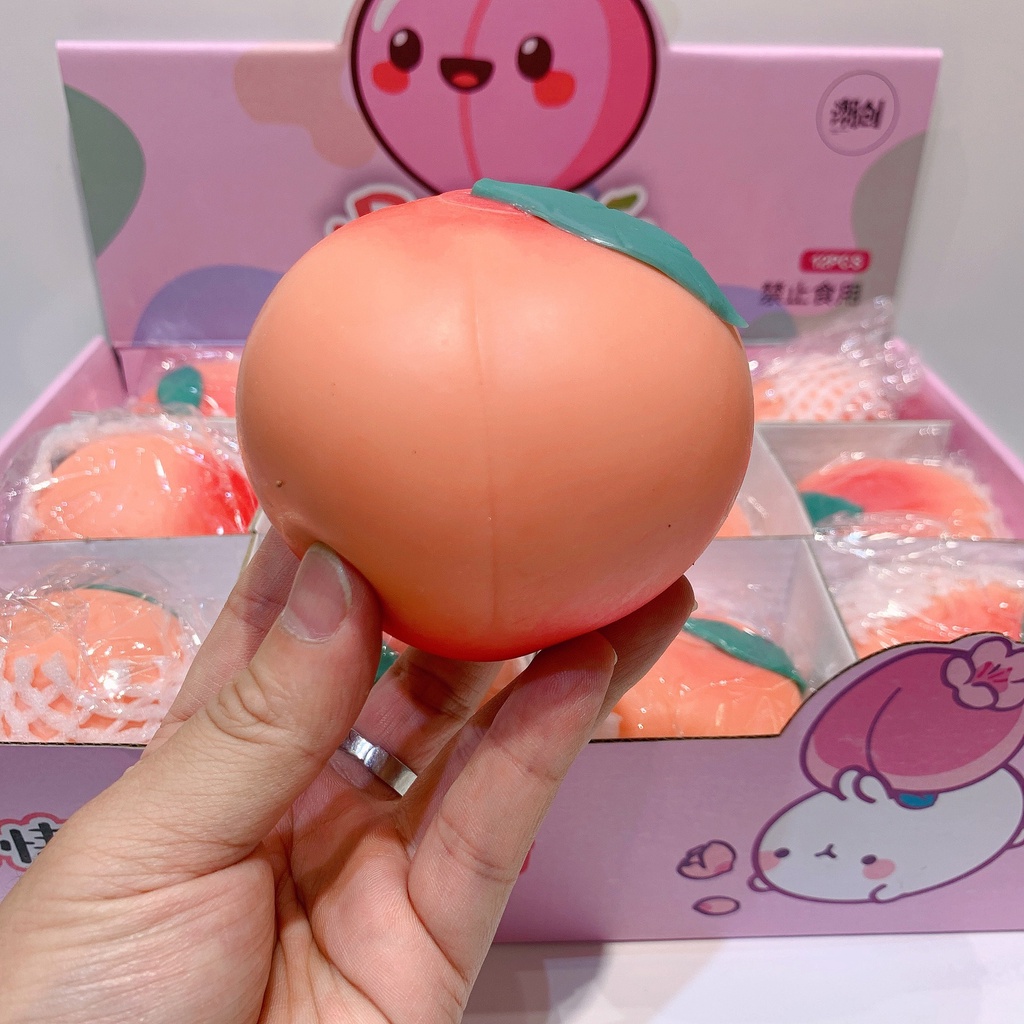 Squishy Mochi hình QUẢ ĐÀO HỒNG mềm mịn dễ thương chân thực giảm stress co dãn đàn hồi ngộ nghĩnh bóp giải trí