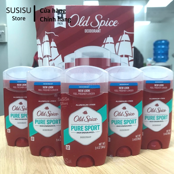 Lăn nách nam OLD SPICE Pure Sport High 85g /Lăng sáp khử mùi hiệu cánh buồm đỏ Bearglove/Wolfthorn/fiji/volcano 73g