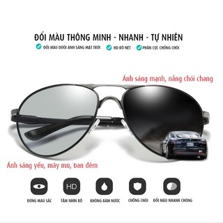 [CHÍNH HÃNG AORON] Kính Nam đổi màu đi ngày và đêm, MẮT KÍNH PHÂN CỰC POLARIZED gọng nhôm magiê, CHỐNG TIA UV400