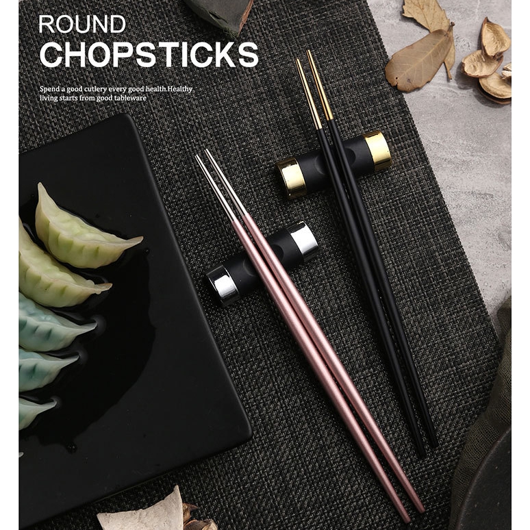 Đôi đũa ăn chất liệu thép không gỉ thiết kế sang trọng