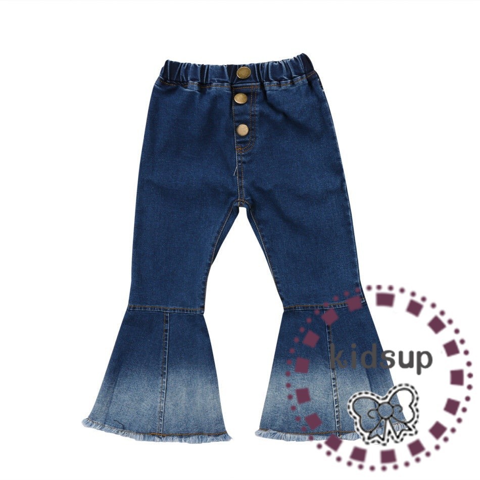 Quần jean ống loe dáng dài thời trang cho bé gái