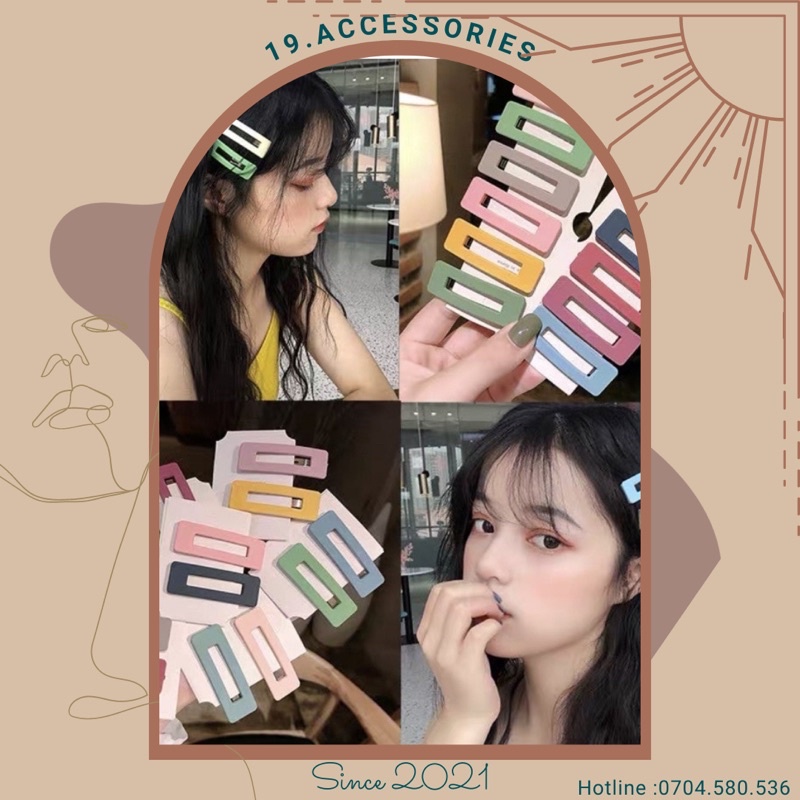 Set 2 cái kẹp tóc đơn giản xinh xắn