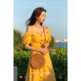 Hàng order váy vàng trễ vai moran