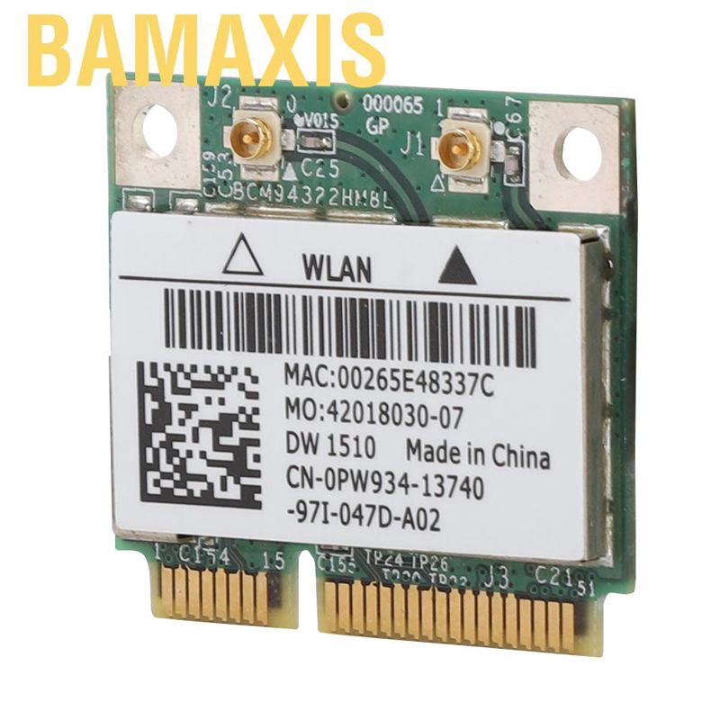 Card Mạng Không Dây Bamaxis 2.4g/5ghz Bcm94322Hm8L Dw1510 300mbps Mini Pci-E Cho Máy Laptop