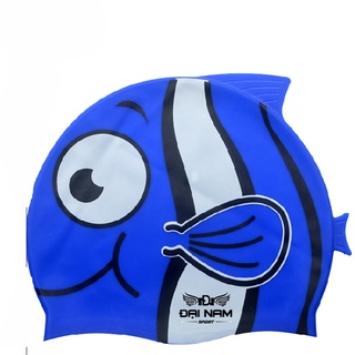 Mũ Bơi Trẻ Em Hình Cá Silicon Co Giãn 4 Chiều, Thoải Mái