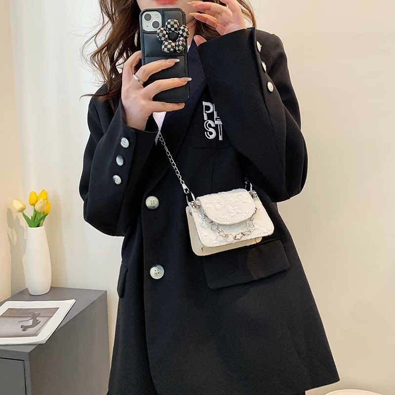 Túi Đeo Chéo Hình Vuông Nhỏ Phối Dây Xích Thời Trang Mùa Hè 2022 NB00043