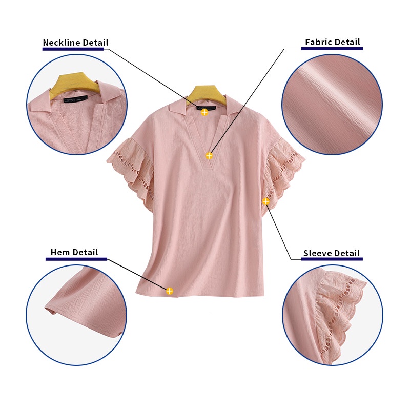 Zanzea Áo Nữ Tay Lửng Cổ Chữ V Phối Ren Thời Trang Quyến Rũ