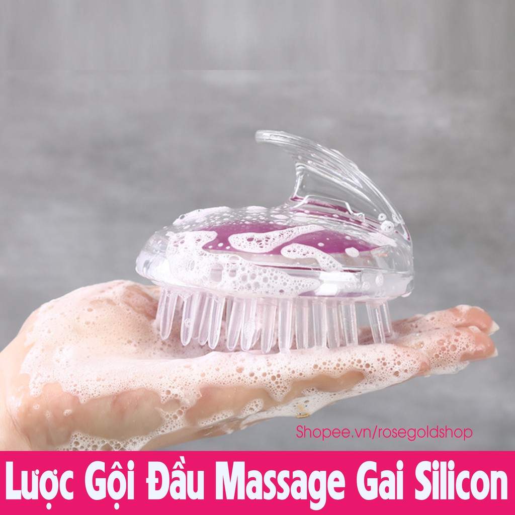 Lược Gội Đầu Silicon Massage Đầu Thư Giãn Làm Sạch Tóc Dành Cho Chị Em Hay Làm Móng Tay