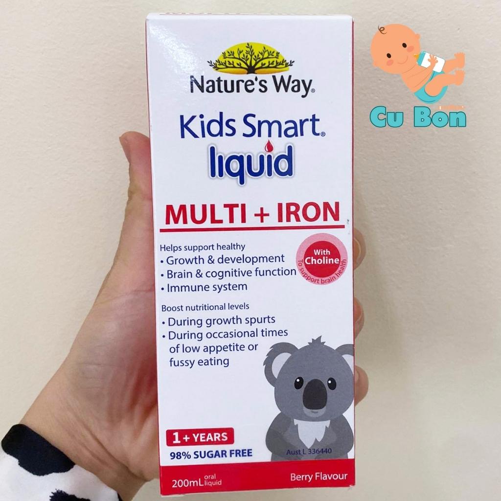 Sắt nước cho bé trên 1 tuổi Nature's Way Kids Smart Liquid Multi + Iron 200ml của Úc