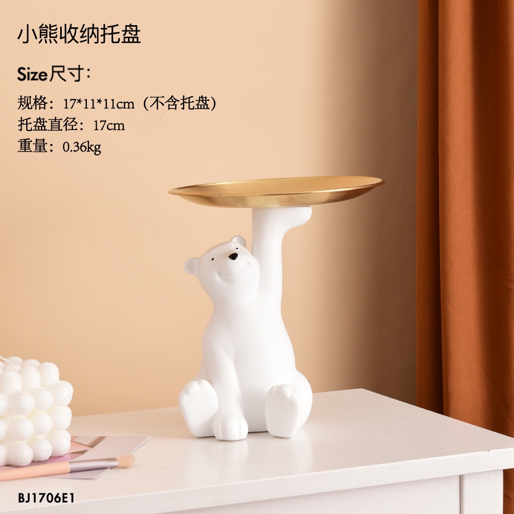 Mô Hình Tượng Gấu Bắc Cực Dùng Làm Khay Đựng Trang Trí Nội Thất Sưu tầm giá để đồ trang