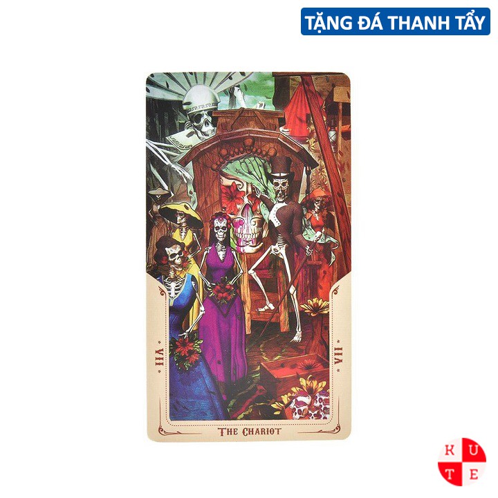 [Mã LIFE0503TOYS1 giảm 10% đơn 150k] Bài Tarot Santa Muerte Tarot 78 Lá Bài Tặng File Tiếng Anh Và Đá Thanh Tẩy C19