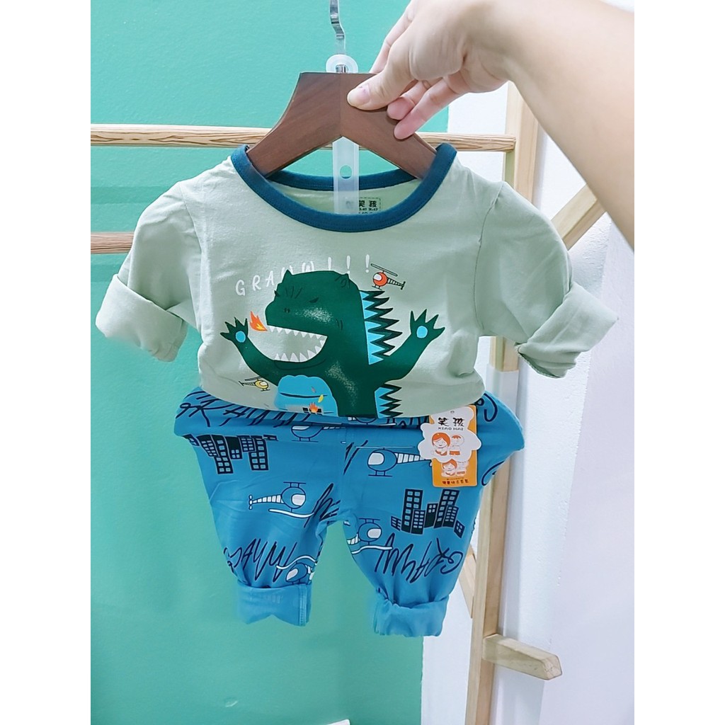 Đồ bộ dài tay cotton xuất hàn cho bé trai | Đồ bộ thu đông bé trai | Chất cotton mềm mịn