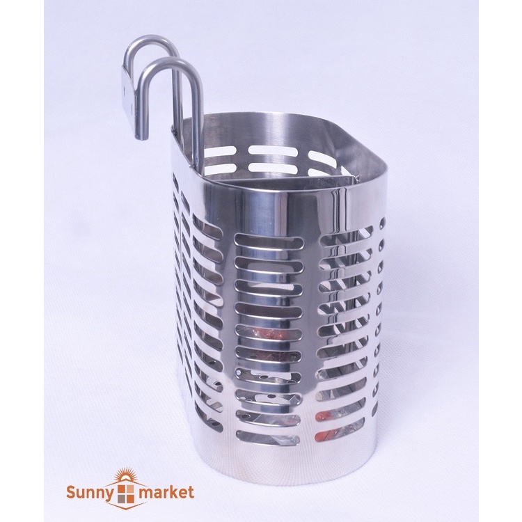 Ống đựng đũa đôi inox SUS 304 hình oval cao cấp, Ống đựng hai ngăn sang trọng