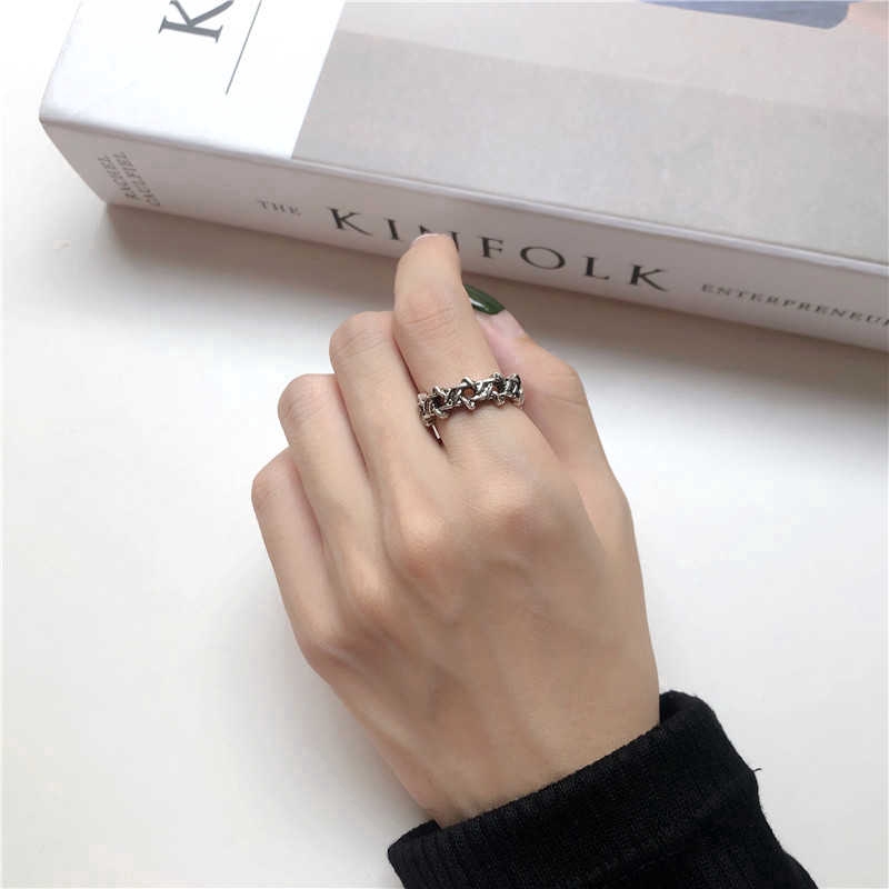 Nhẫn Hình Ngôi Sao 6 Cánh Phong Cách Retro