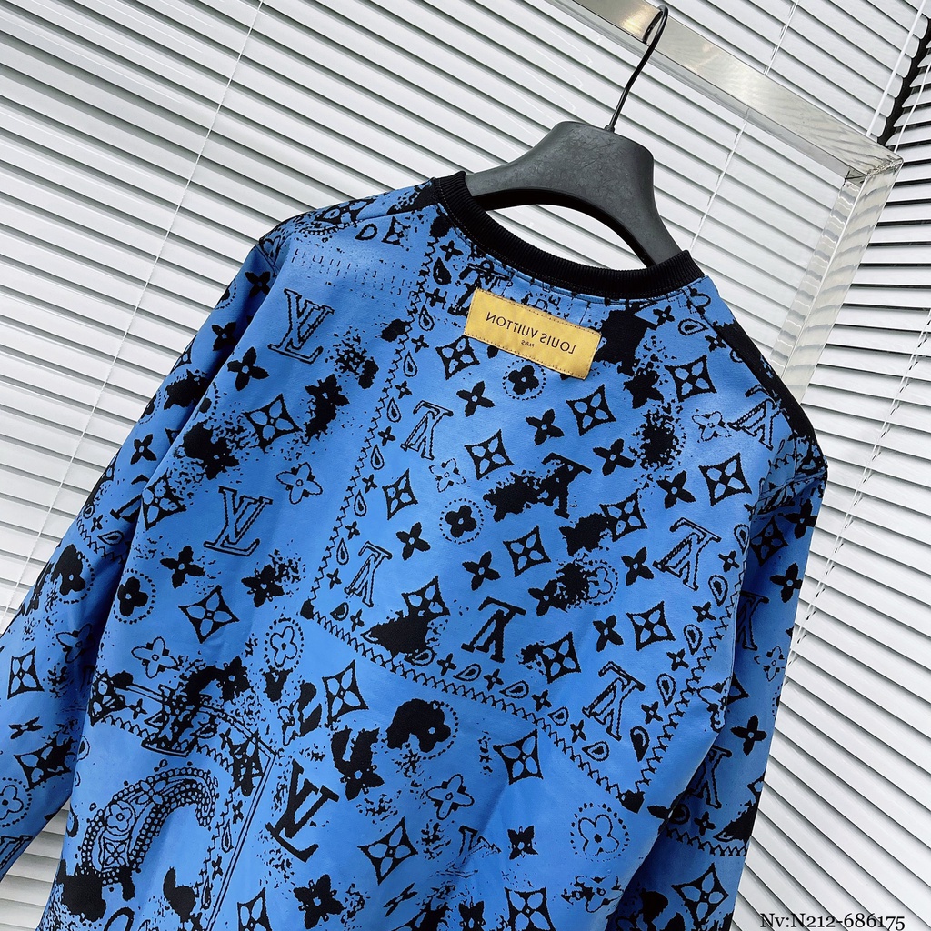 Áo Sweater Nam Lv Màu Loang Họa Tiết Dập Vân - Áo Nỉ Nam Nữ Màu Loang Chất Nỉ Da Cá Mềm Mịn DT FASHION MENWEAR