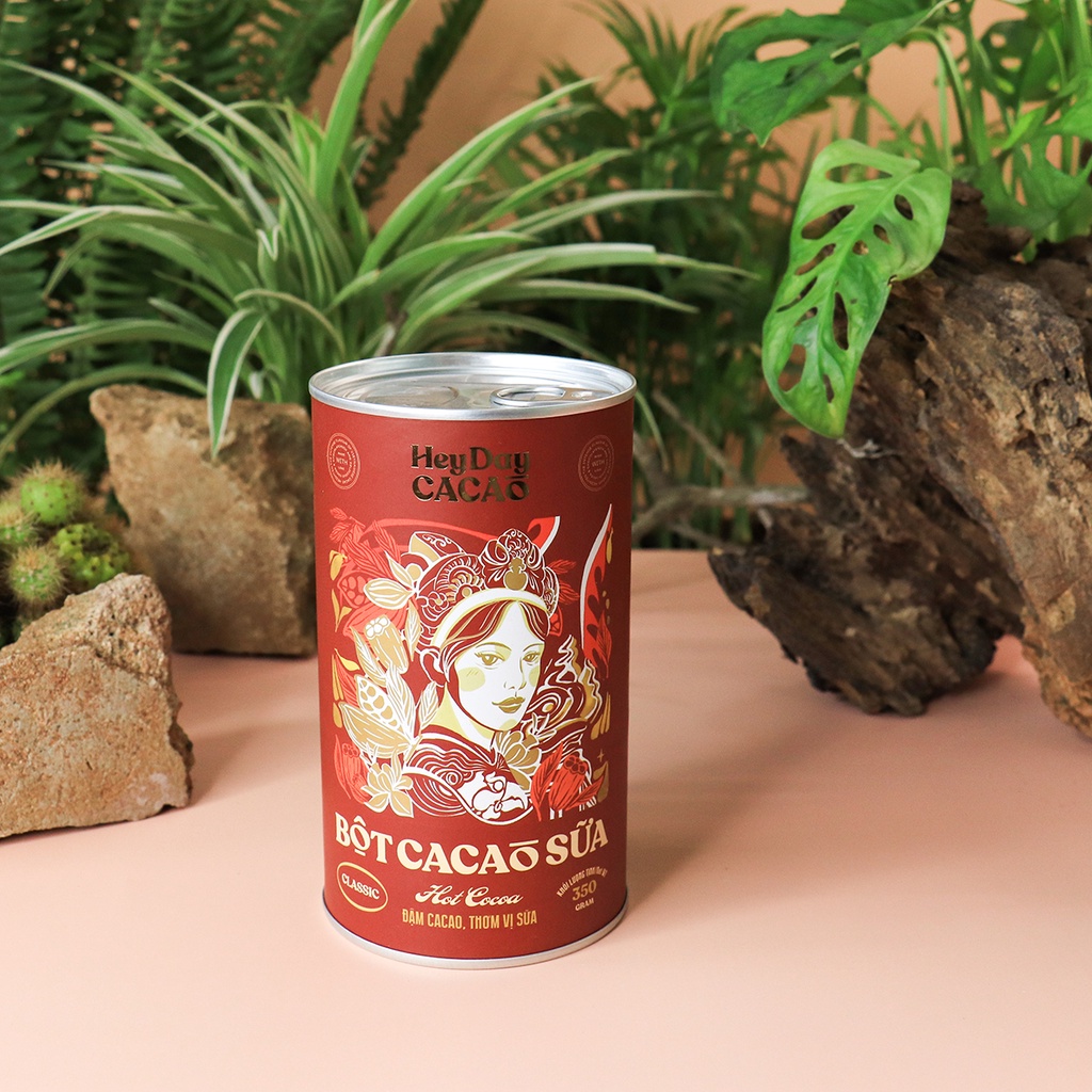Bột cacao sữa Classic - Đậm cacao, thơm vị sữa – Lon 350g - Heyday Cacao