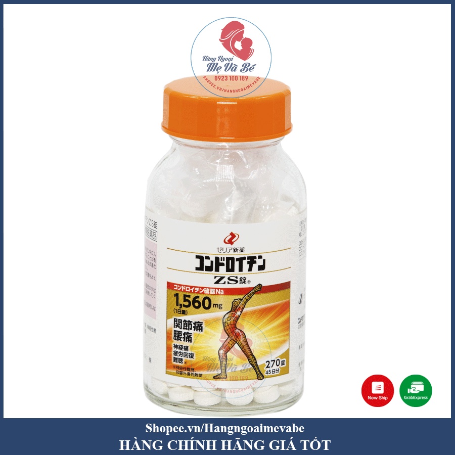 Viên uống hỗ trợ xương khớp ZS Chondroitin nhện Nhật Bản 1560mg 270 viên [Date 11/2024]