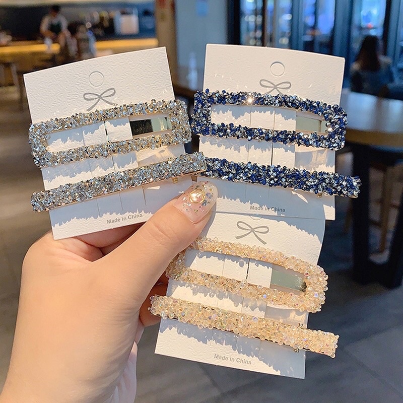 Set 2 kẹp mái đính đá