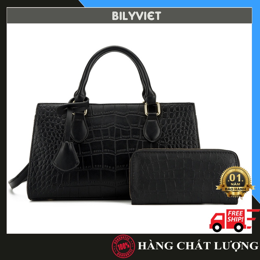 Túi đeo chéo nữ vân cá sấu, Túi xách nữ cặp mẹ con Phong cách Châu Âu, không lỗi mốt, hàng đẹp | Đồ Da Bilyviet