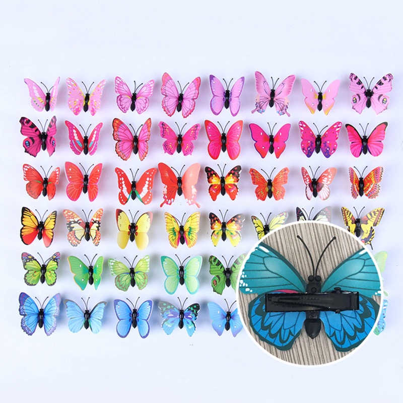 Kẹp Tóc Hình Bướm Màu Cầu Vồng Xinh Xắn Cho Nữ