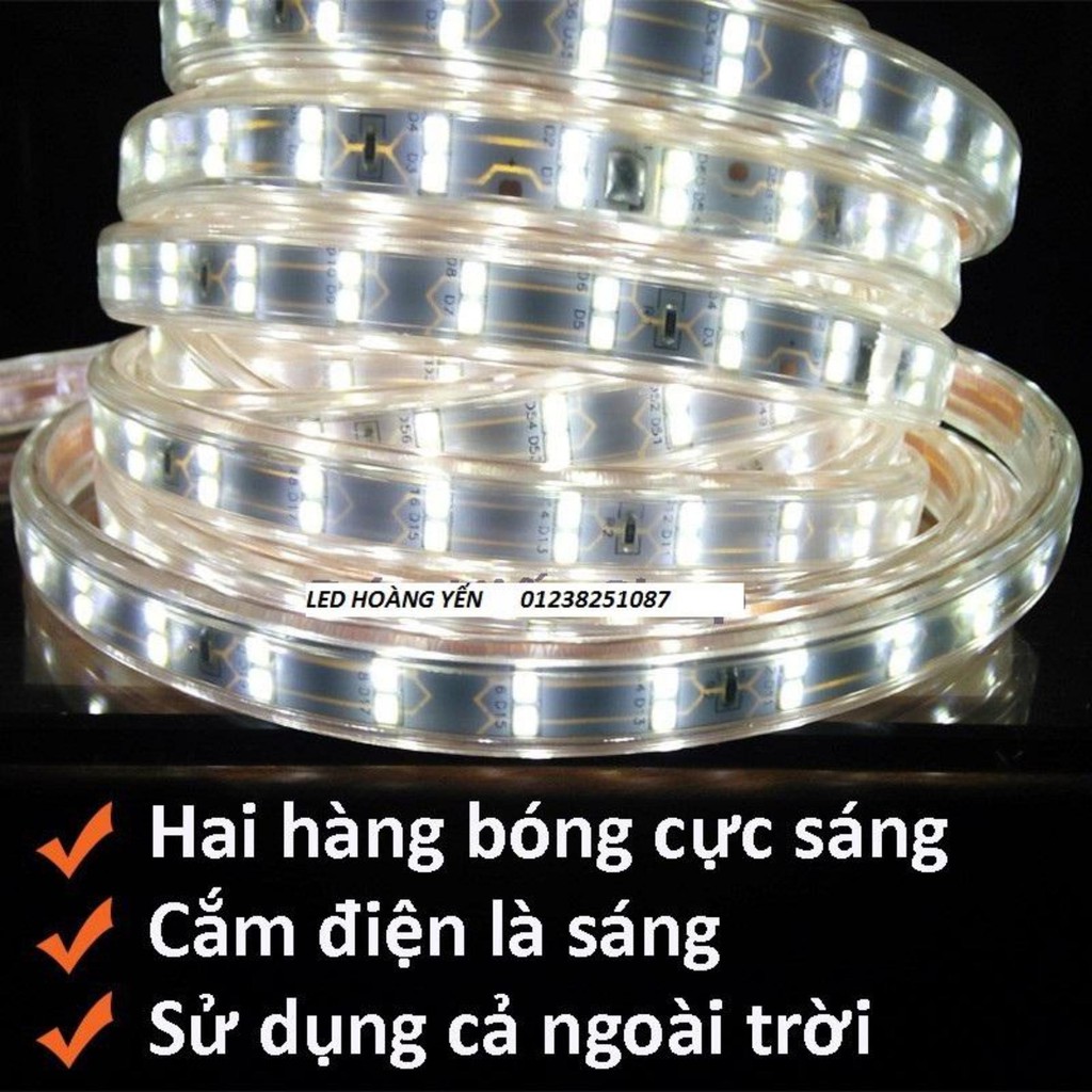 Cuộn led 2835 100m 220v tặng kèm 3 dây nguồn tốt