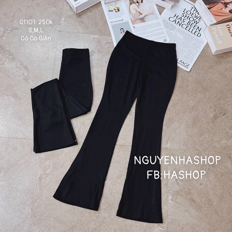 Quần dài thun ống loe 3 SIZE siêu hack dáng Thun Quảng Châu Siêu Tốt