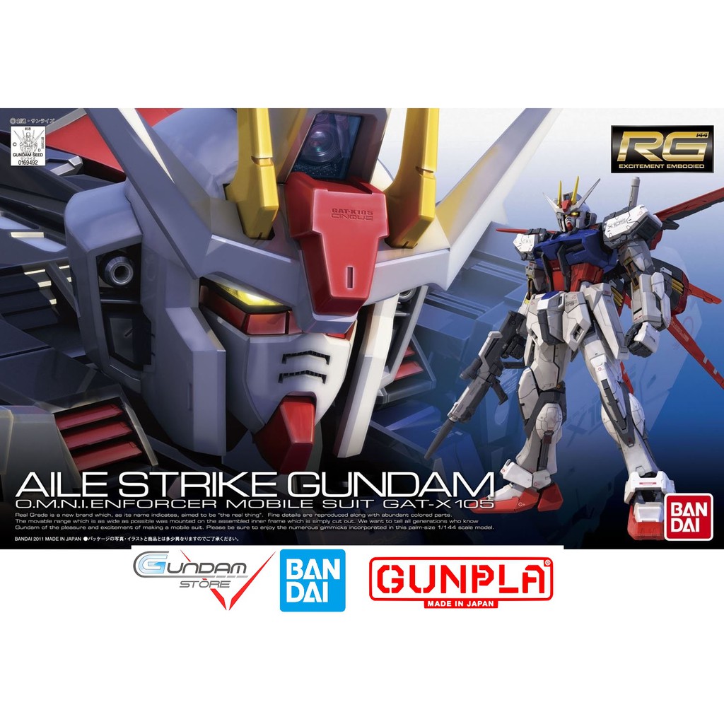 Gundam Bandai RG Aile Strike Gundam Seed Mô Hình Nhựa Đồ Chơi Lắp Ráp Anime Nhật Tỷ lệ 1/144